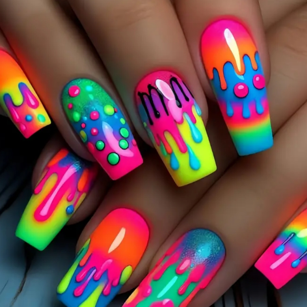Colorful Neon Painters Nail Sticker Wraps